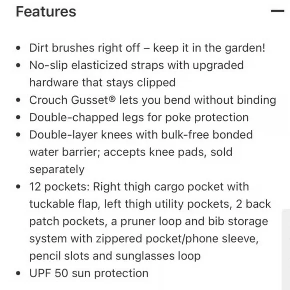 Duluth Trading Co Heirloom Gardening Overalls, size XL 29 - Picture 7 of 8